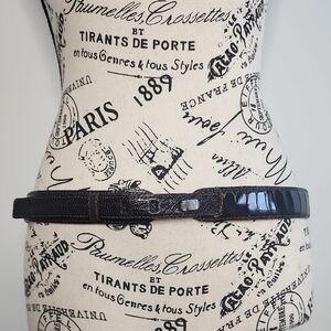 Vera Pelle Brown Crocodile Embossed Leather Belt